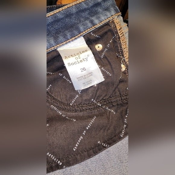 articles of society zipper ankle low rise blue skinny jeans 26 - Picture 6 of 14